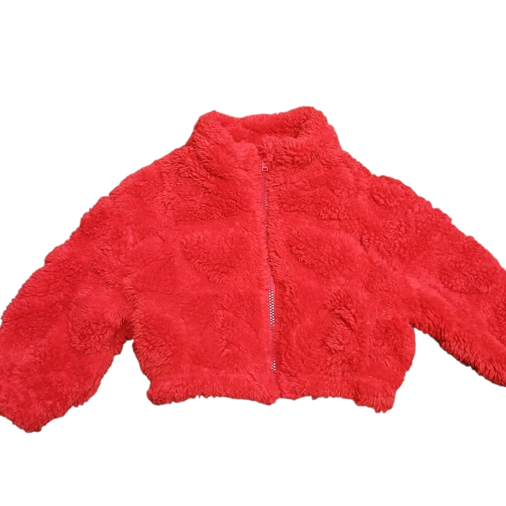 SHEIN Vibrant Red Infant Fleece Jacket
